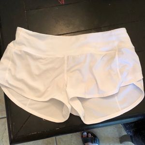 White lululemon shorts size 6